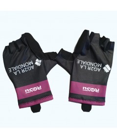 Gants violet et noir AG2R-La-Mondiale