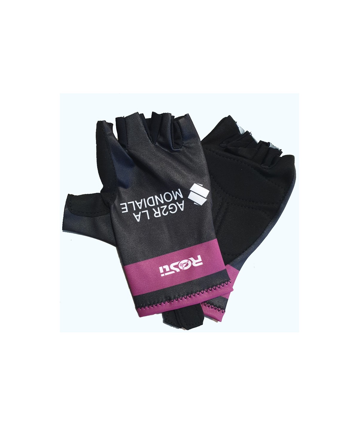 Gants violet et noir AG2R-La-Mondiale