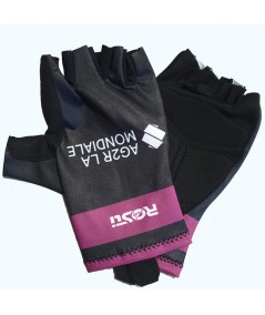 Gants violet et noir AG2R-La-Mondiale