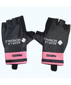 Gants rose et noir AG2R-La-Mondiale