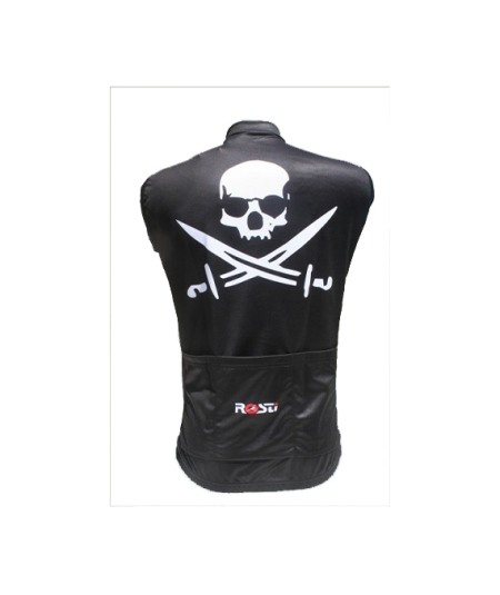 Ärmelloses Radtrikot Rosti Pirate Schwarz