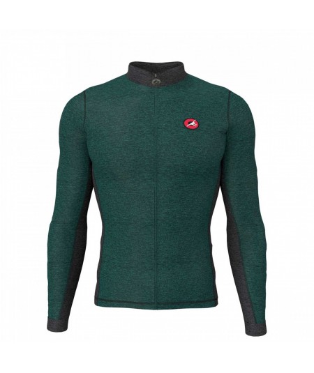 Maillot manches longues melange rosti couleur vert vue de face