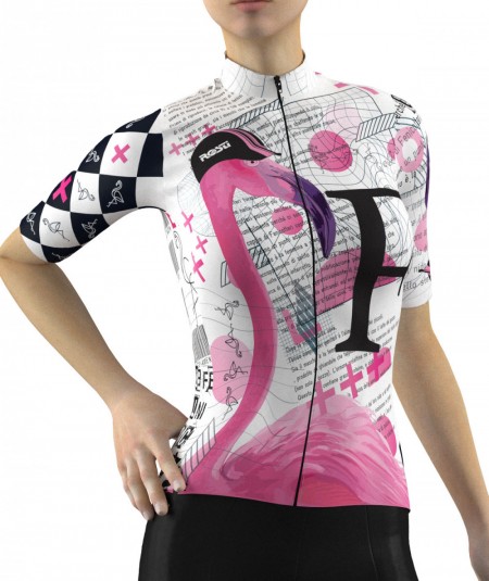 Maillot de vélo femme rosti Flamant rose