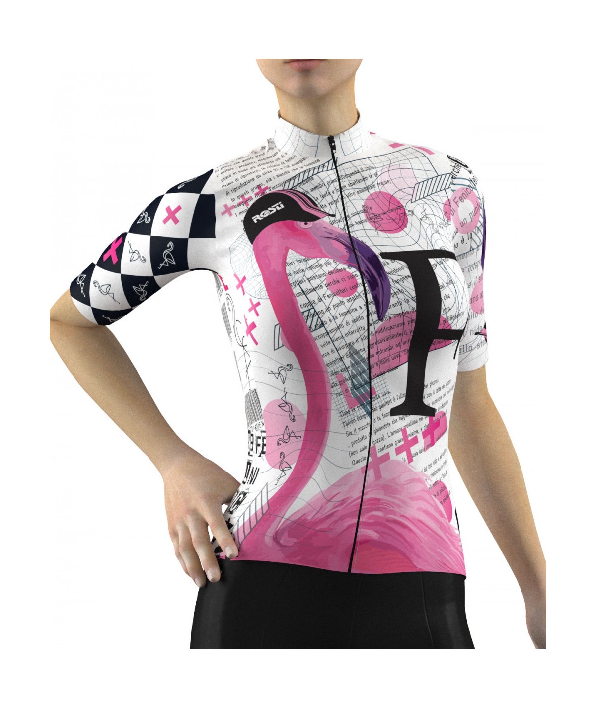 Maillot de vélo femme rosti Flamant rose